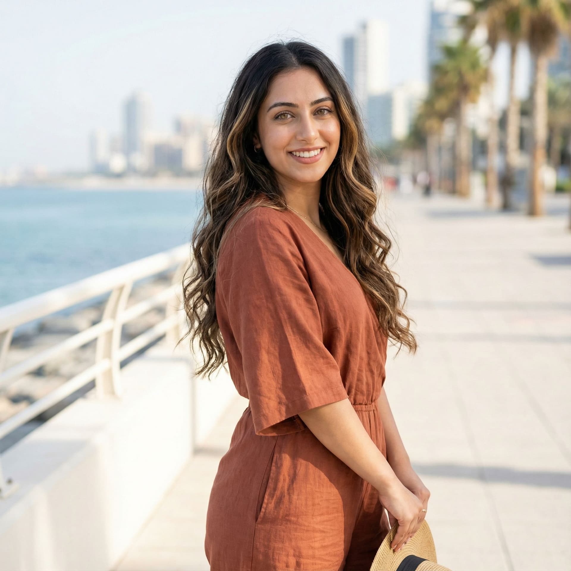 AI generated: Hair:- long dark brown wavy with caramel highlights.
Body:- slender and curvaceous.
Ethnicity:- midd...