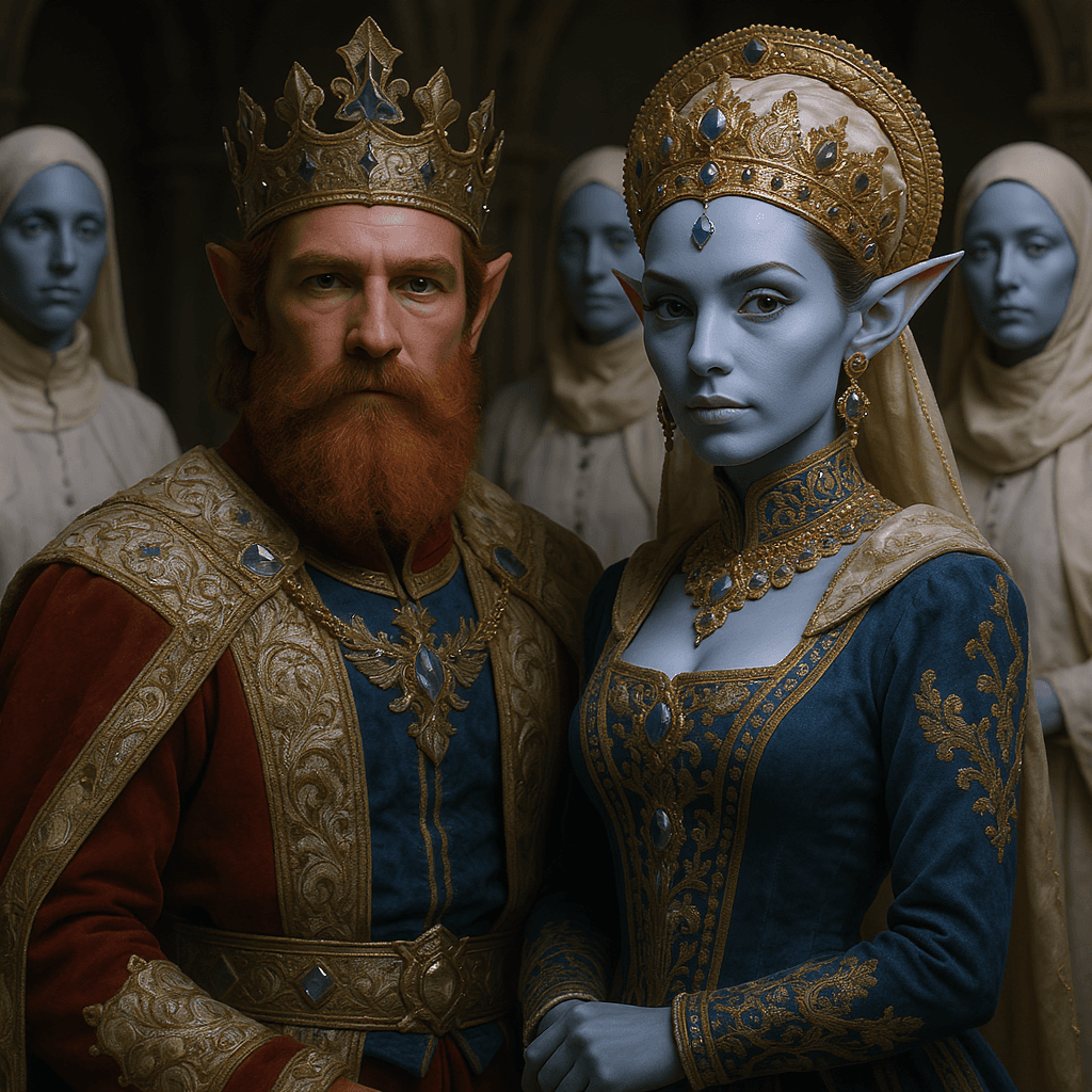 AI generated:  Image is a high-resolution close up hyper realistic digital artwork depicting royal elite couple wi...
