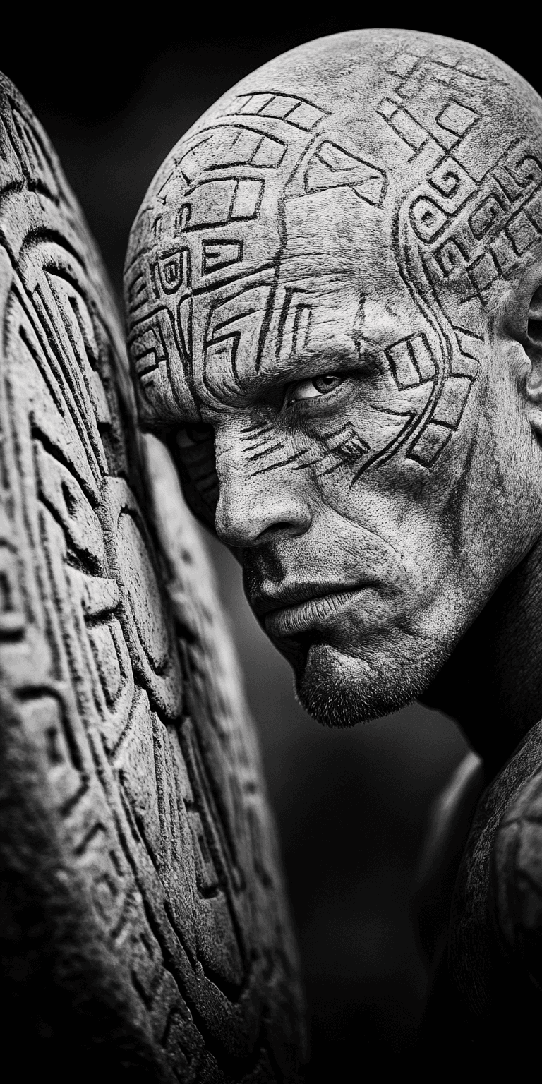 AI generated: alien cyborg, in the style of balanced symmetry, detailed facial features, meticulous portraiture, c...