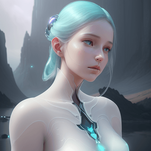 AI generated: ethereal and clean portrait of a female character Unreal Engine 5, pristine face glass-like face ski...