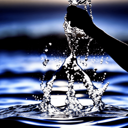 AI generated: thrown water.  silhouette. 