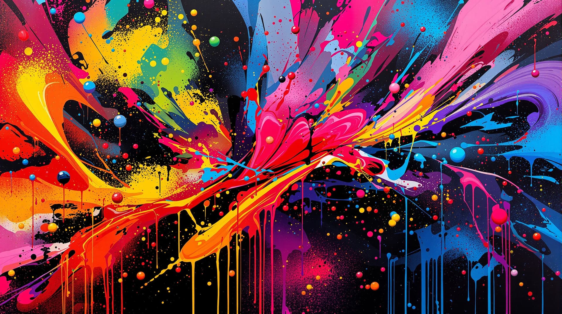 AI generated: graffiti art, splash art, street art, spray paint, oil gouache melting, acrylic, high contrast, colo...