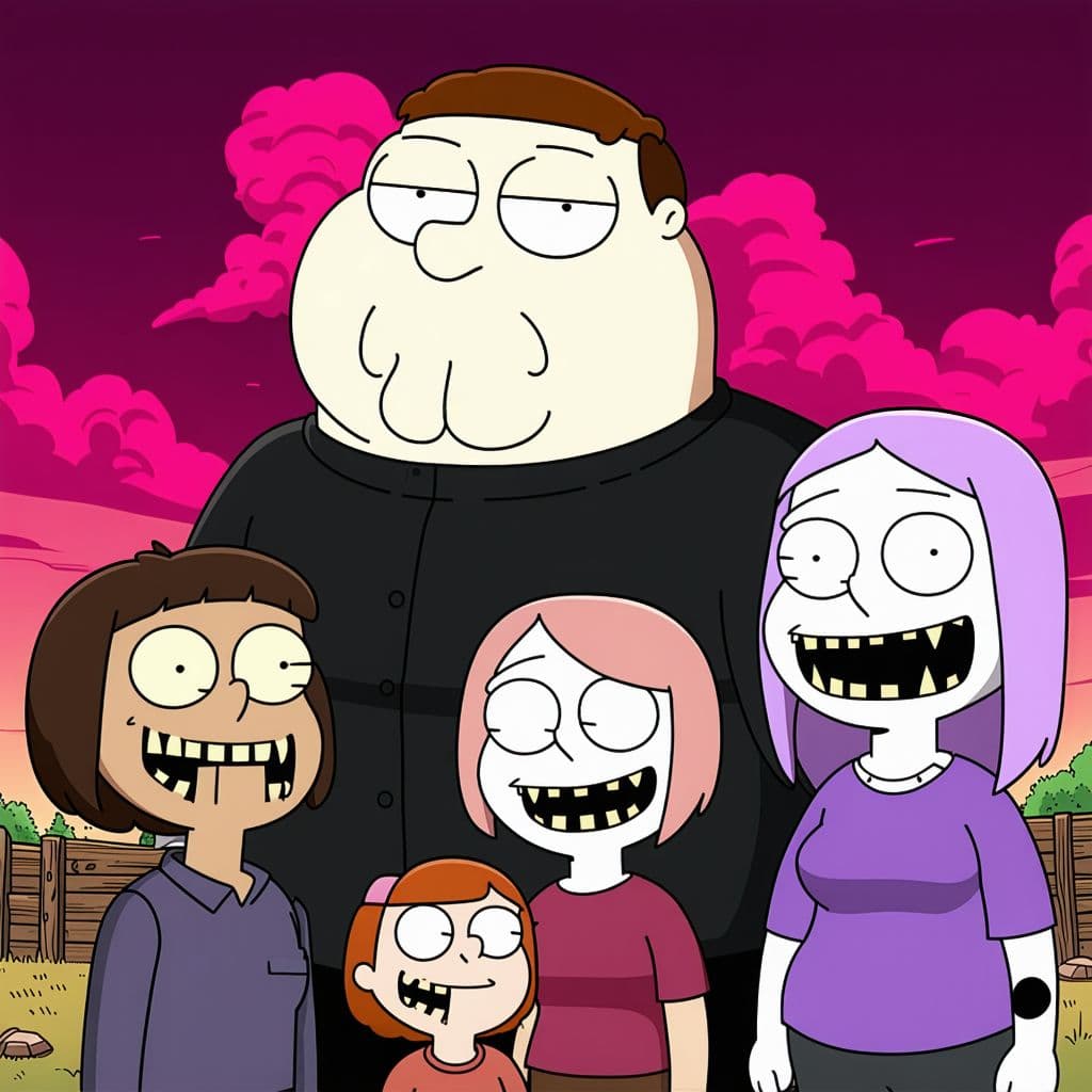 AI generated: family guy, horrifying  cosmic horror