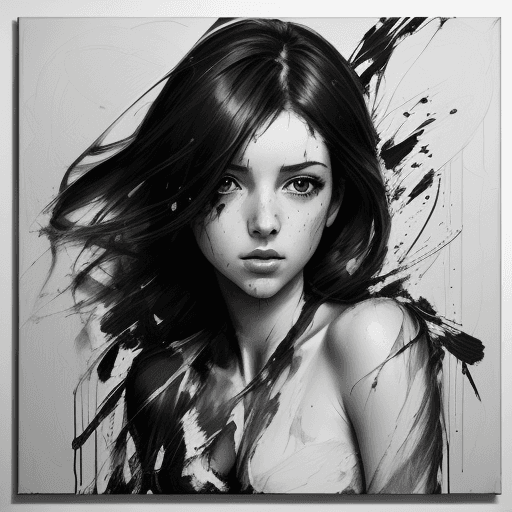 AI generated: black and white sketch of a beautiful girl, in the style of george digalakis, sam spratt, andrew atr...