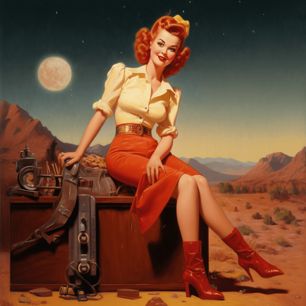 AI generated: Brown and Bigelow calendar illustration, 1952