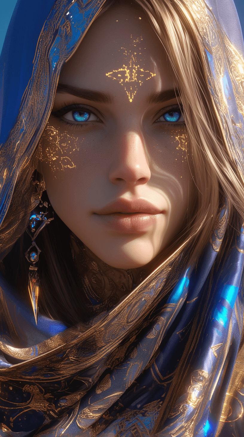 AI generated: A close up mystical sorceress with glowing runes and a flowing robe, casting a powerful spell. The s...