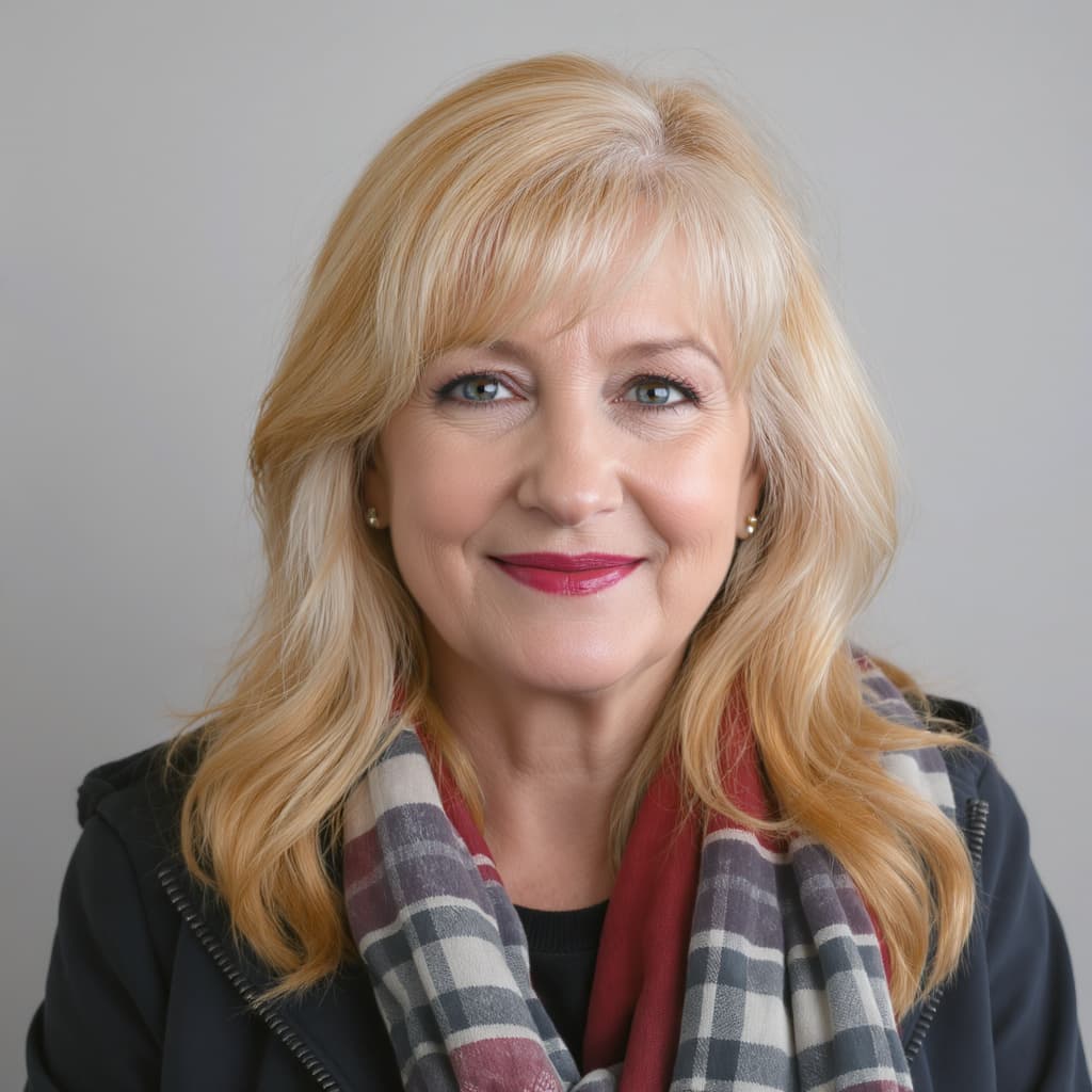 AI generated: Women blonde hair in 40 years old in red lingeria 