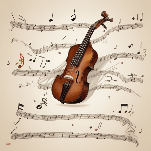 AI generated: draw the word "melody" in Russian letters using musical instruments instead of letters