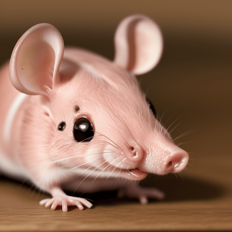AI generated: close-up photo of a (mouse: pork: 0.5)