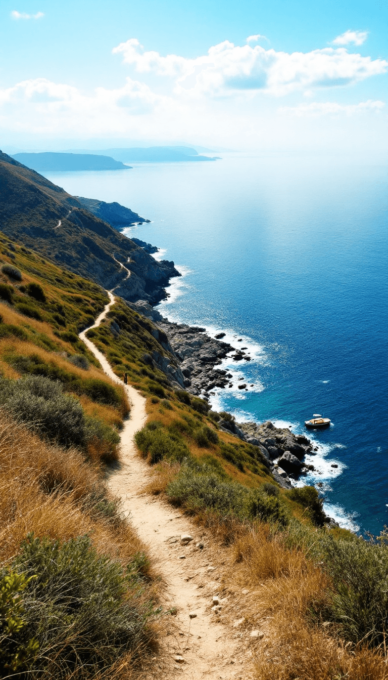 AI generated: A picturesque aerial view of a Crimean landscape: gently sloping hills covered with shrubs and wild ...