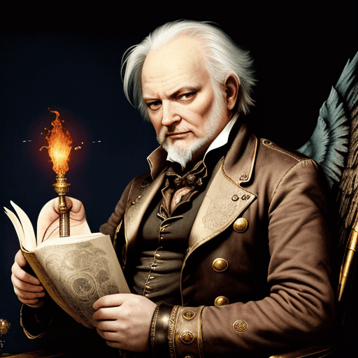 AI generated: High resolution photography COLORED STEAMPUNK STYLE  Victor Hugo est un poète, ULTRA MODERN dramatur...