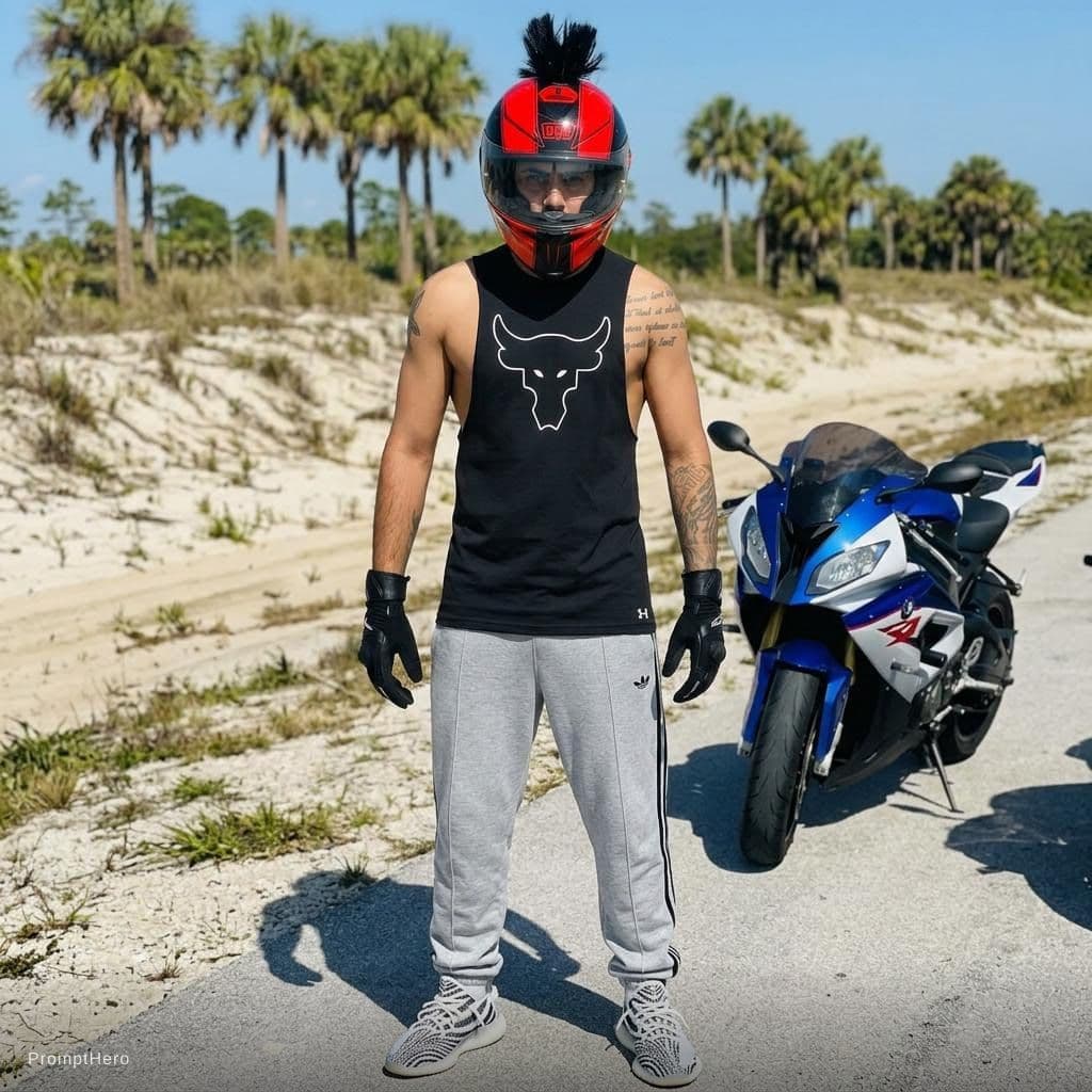 AI generated: Wear the uploaded person this pants and shoes