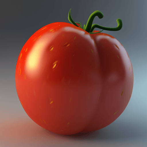 AI generated: Hyper realistic 3d render of a tomato with greek inspired facial features 