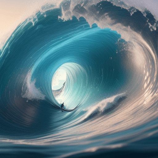 AI generated: Design a brandable image that depicts a digital wave embodying the power of artificial intelligence,...
