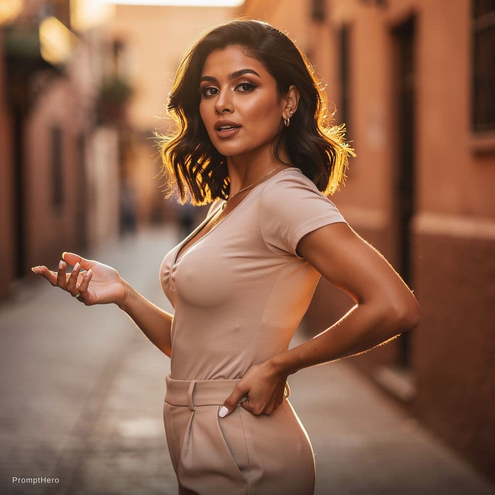 AI generated: Posin in bra, moroccan girl 155cm 55kg
