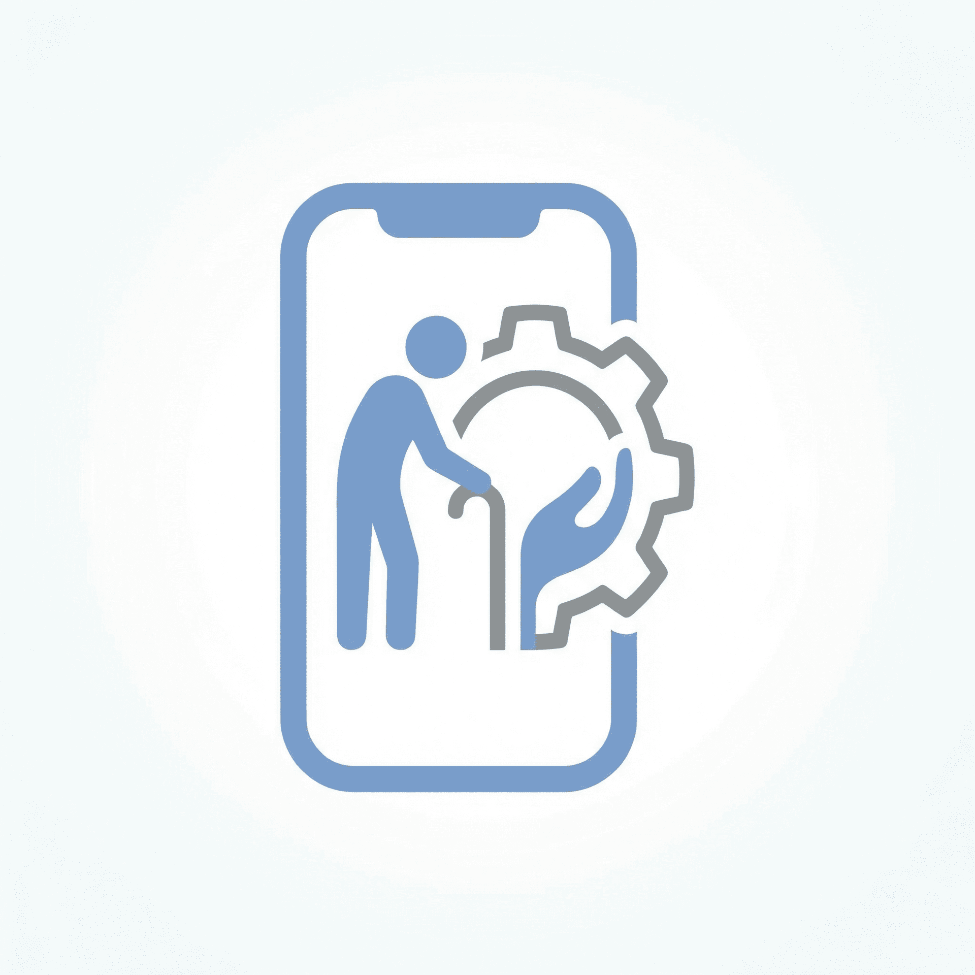 AI generated: Geriasist, logotype for mobile assistants for old people with disabilities