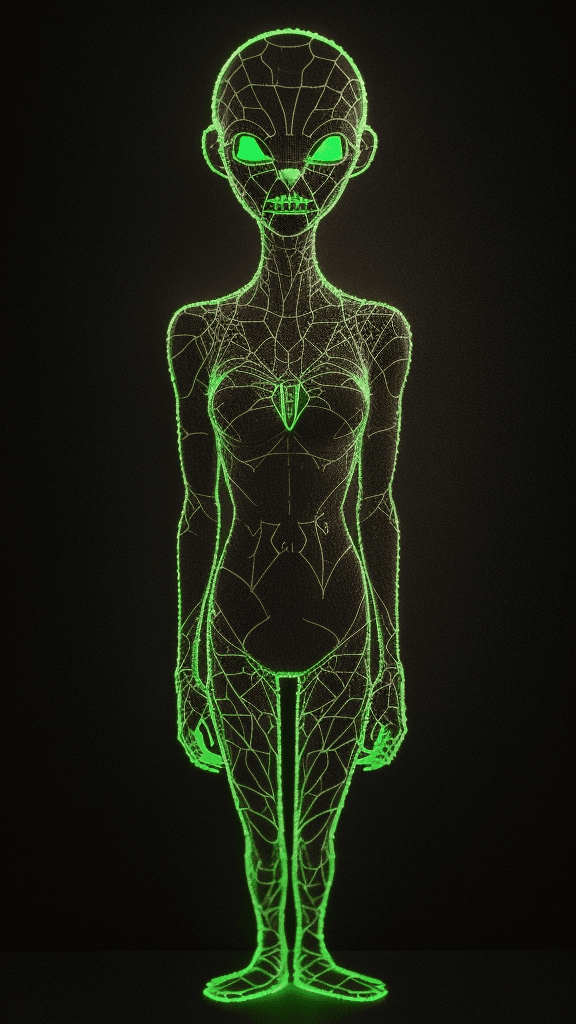 AI generated: 4d 8k 16k laser art rfktrstyle 8k 16k alien being masterpiece,horror