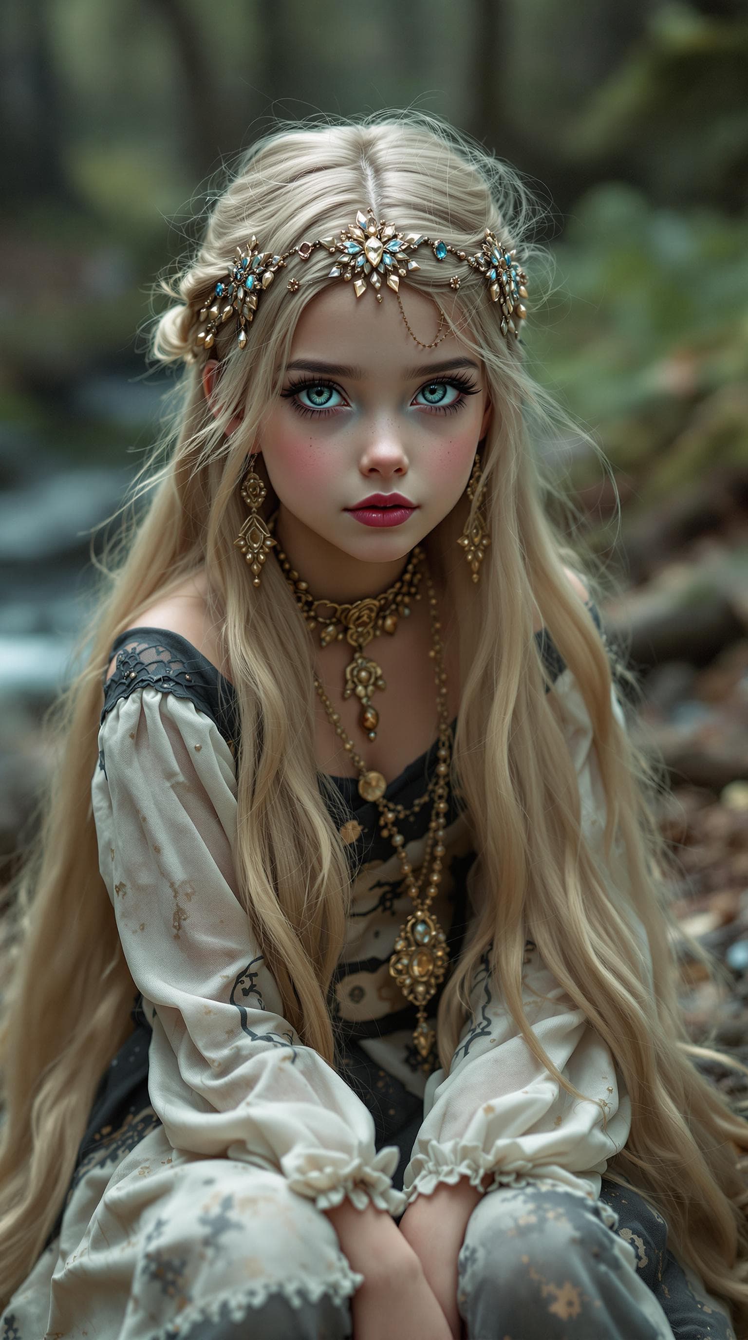 AI generated: a professional photo of a exceptionally of the most beautiful girl in the world, Transylvanian gypsy...