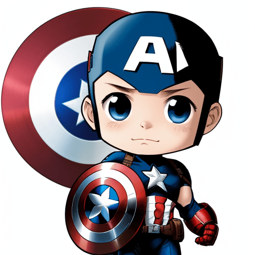 AI generated: Cute marvel hero captain america --v 5.2