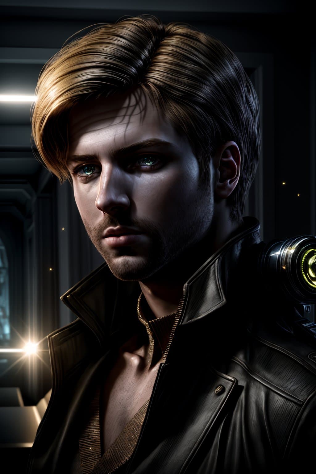 AI generated: modelshoot style, (extremely detailed CG unity 8k wallpaper), portrait of (david:1.1), staring at us...