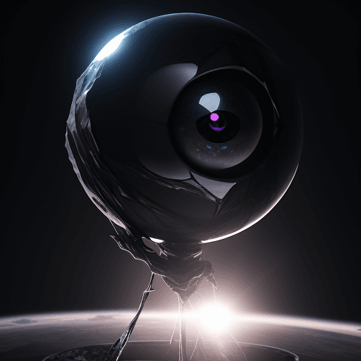 AI generated: crystal alien::2 big shiny black eyes, penetrating eyes::planet in the background --v 4 --q 2 detail...