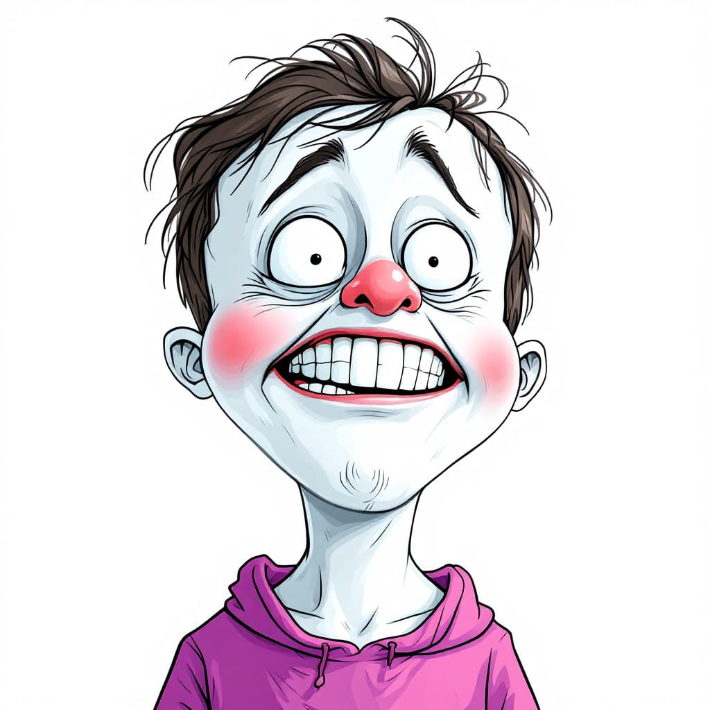 AI generated: caricature illustration, children's comic book character, hilariously exaggerated features