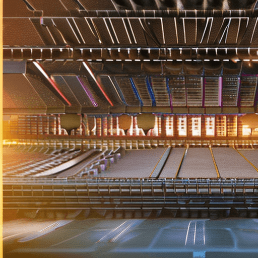 AI generated: Photo of a ultra realistic concert stage  in the dessert dramatic light, sun set  cinematic lighting...