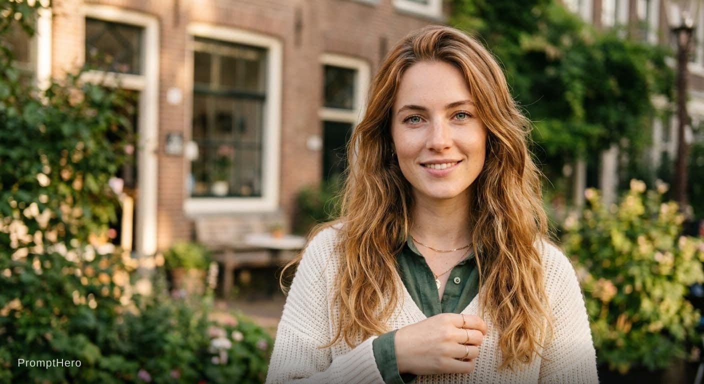 AI generated: A beautiful woman in her 20s. Of German, Dutch, French and English mixed ancestry