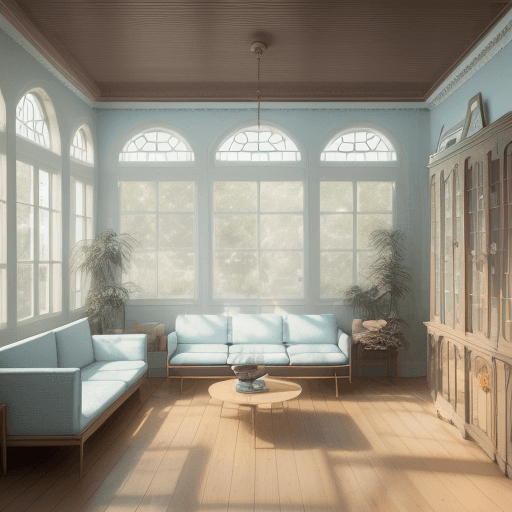 AI generated: High resolution photography interior design, dreamy sunken living room conversation pit, wooden floo...