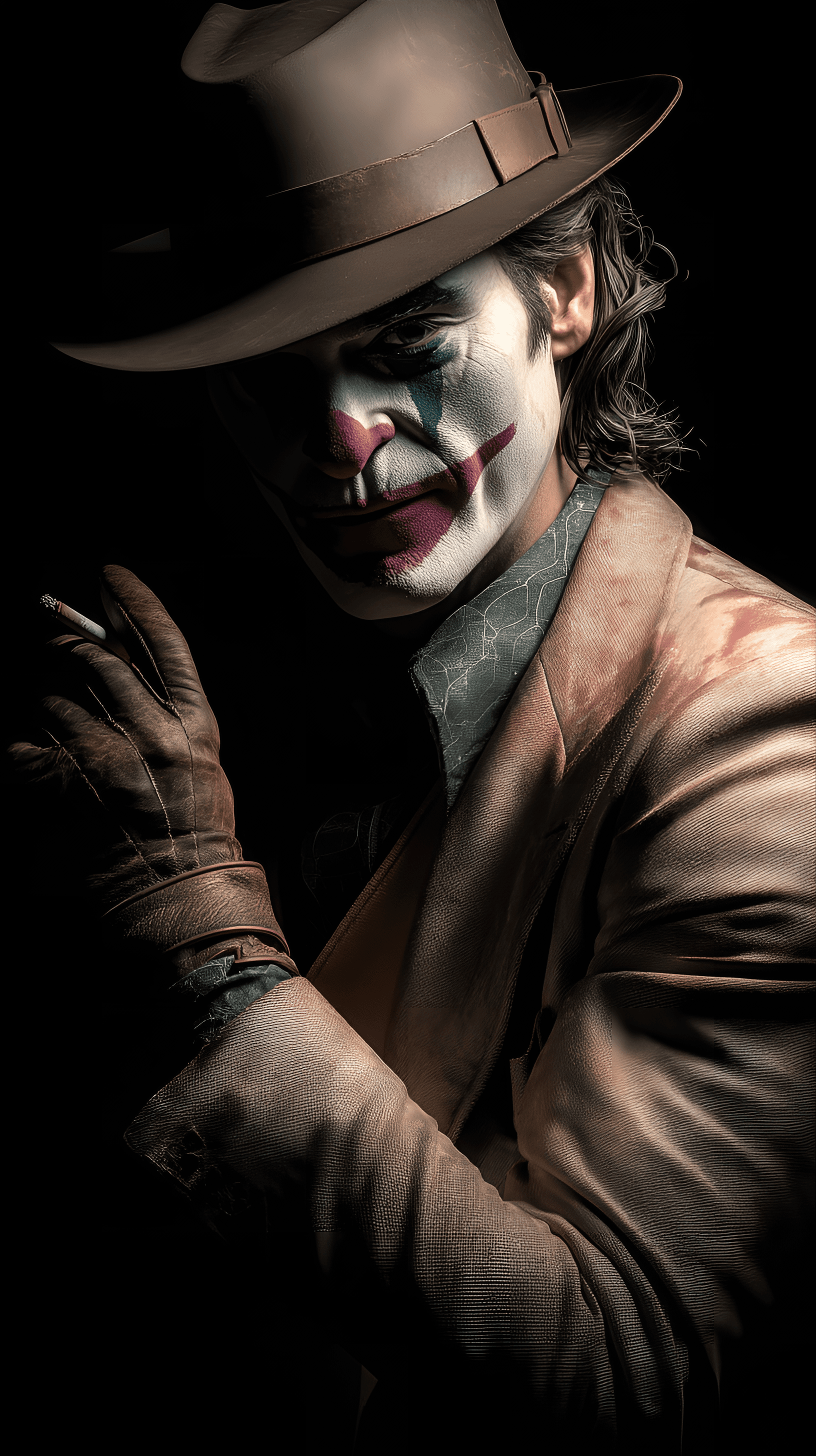 AI generated: Joker character,  with a dramatic lighting and cinematic style.  The character, likely in his late t...