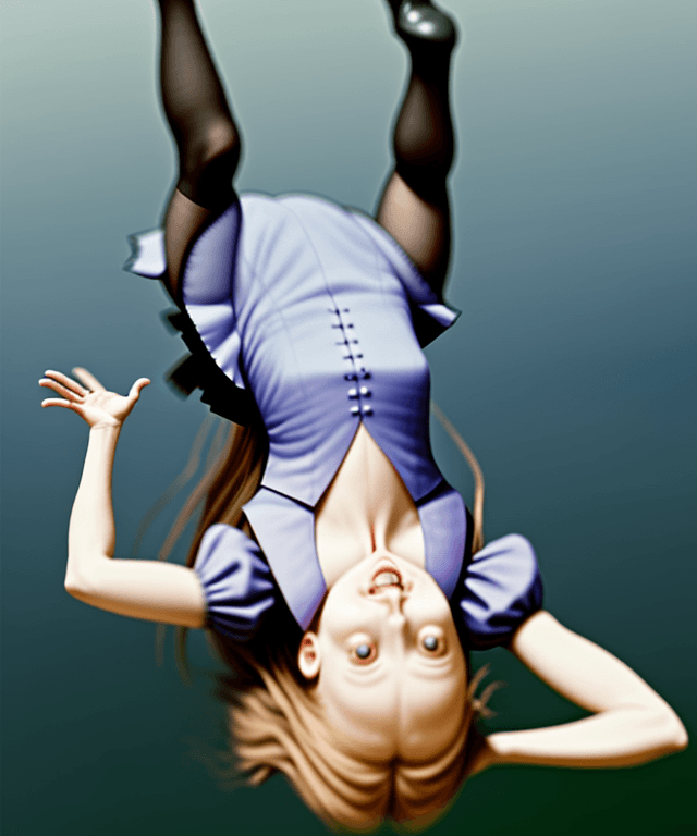 AI generated: alice on her back floating, realistic
 