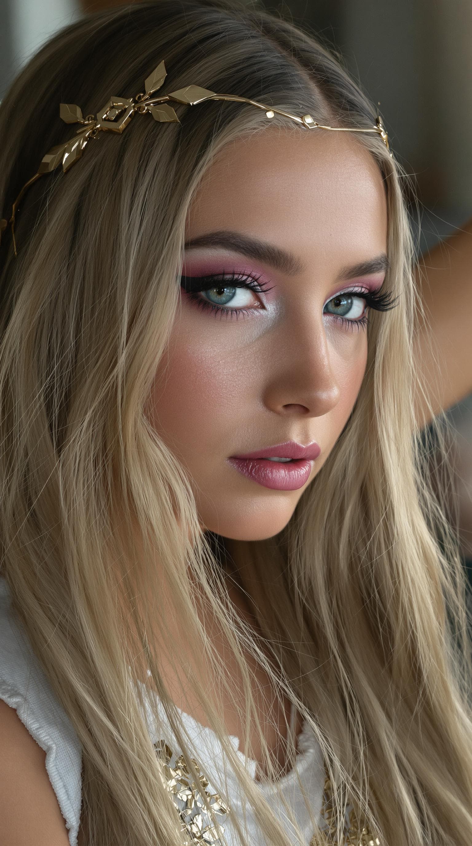 AI generated: a professional photo of a exceptionally beautiful girl in the world, (young tween) (futuristic),(mas...