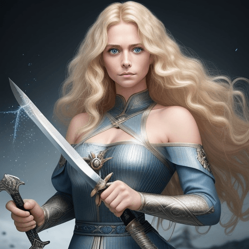 AI generated: A 32-year-old woman, with blonde hair that fell in soft waves over her shoulders, and blue eyes that...
