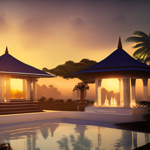 AI generated: Photo of a ultra realistic Hindu house warming ceremony. dramatic light, pale sunrise, cinematic lig...