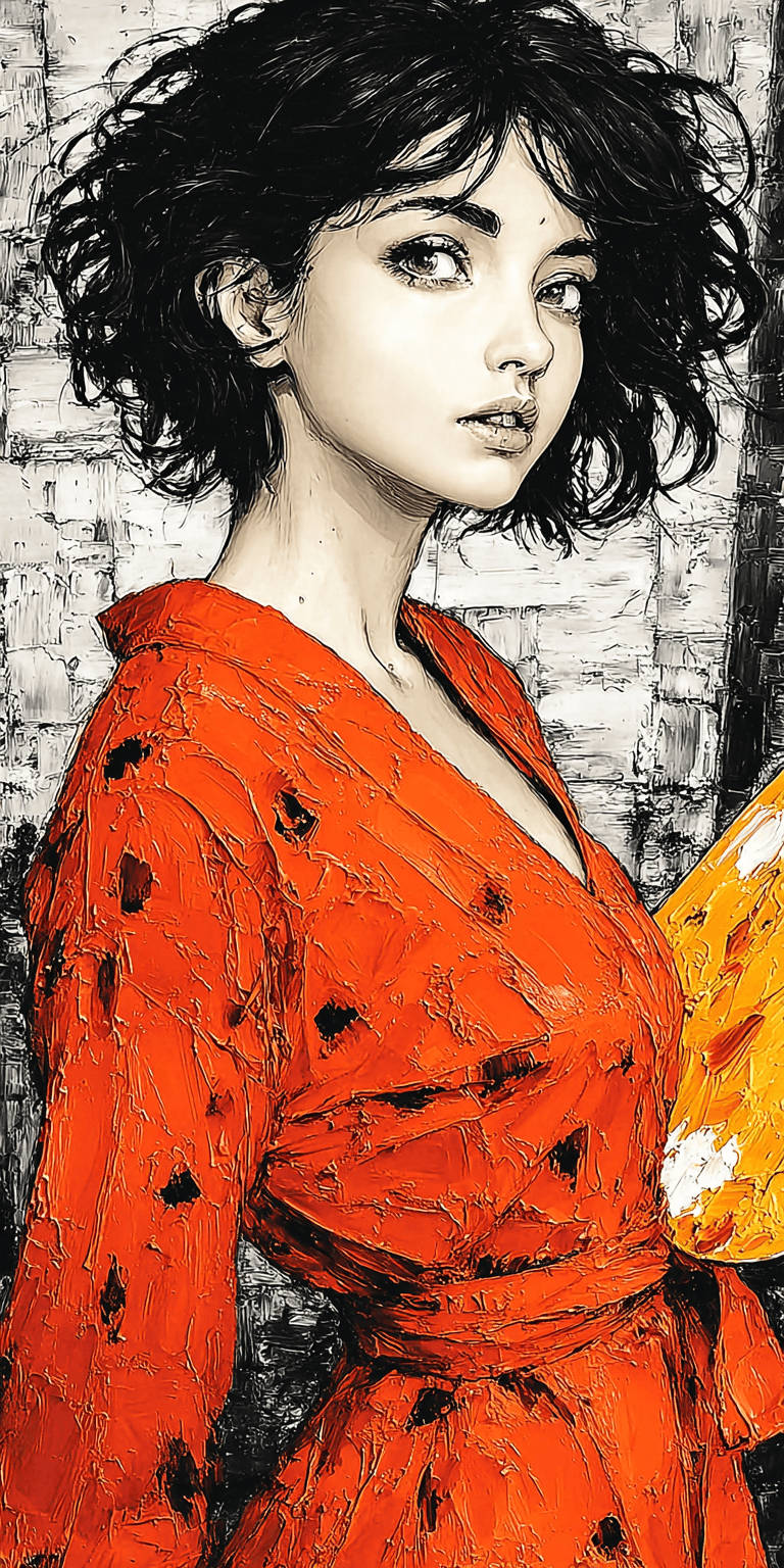 AI generated: woman painted with a palette knife, heavy impasto --chaos 75 --ar 1:2 --sref 4115431521 --profile oo...