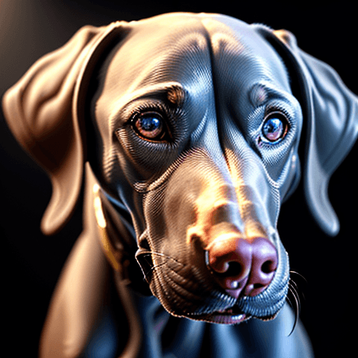 AI generated: playful Weimaraner, dog, perfect face, perfect eyes, highly detailed, comprehensive cinematic, digit...