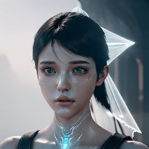 AI generated: ethereal and clean portrait of a female character Unreal Engine 5, emphasizing the Unreal Engine int...
