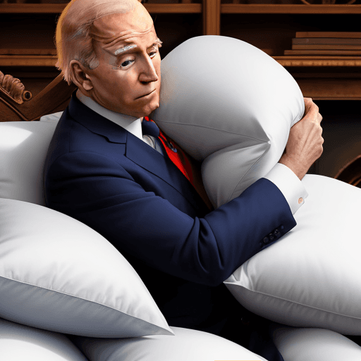 AI generated: Joe Biden having a pillow fighting with Donald trump