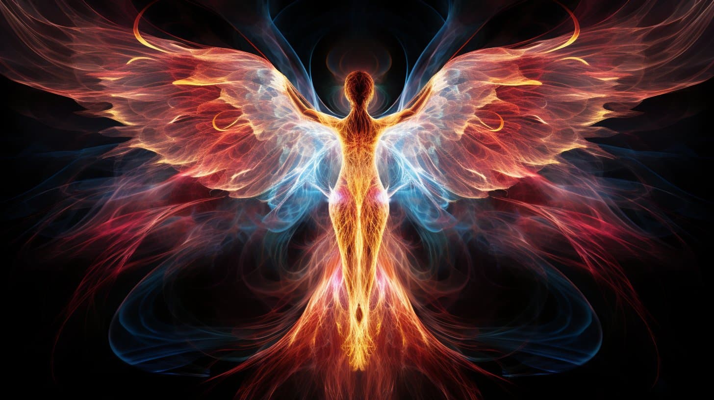 AI generated: Colorful Digital luminescence outlining a [ subject ] figure's silhouette, showcasing the vibrant in...