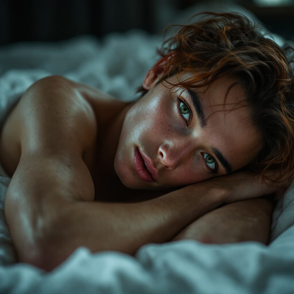 AI generated: (Fine art photography:1.5, Cinematic portrait:1.4, Intimate close-up:1.4, High-resolution 8K:1.5, So...