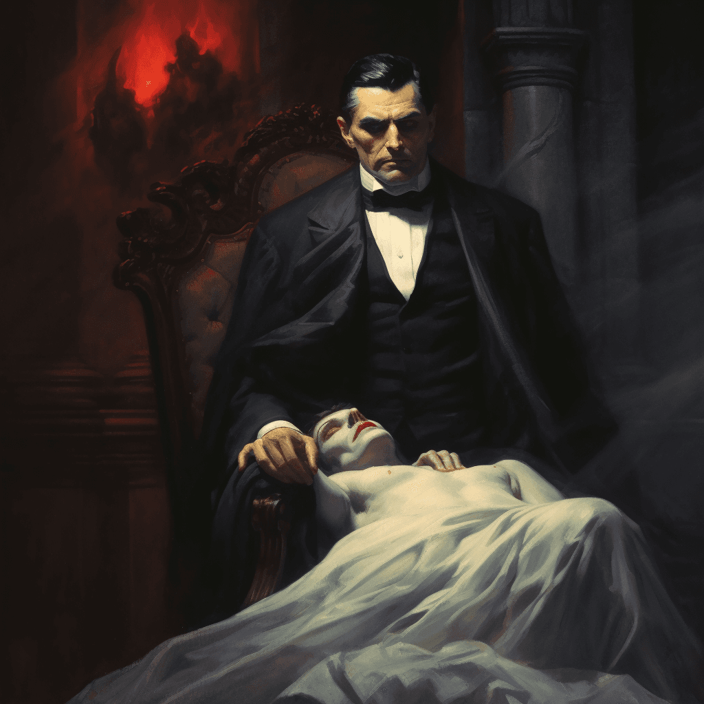 AI generated: Dracula and his victim, HD, 8k , by Roberto Bompiani