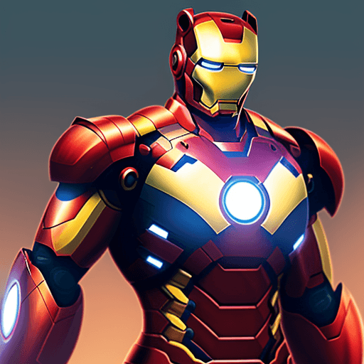 AI generated: panda 
armure d'iron man
