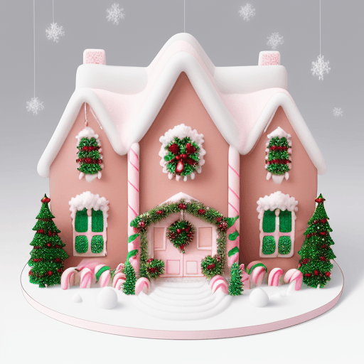 AI generated: classic stunning complete gingerbread christmas single house , symmetrical, very decorated icing win...