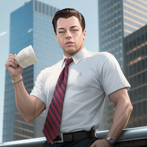 AI generated: Hyper realistic Jordan Belfort in wolf of wall street 