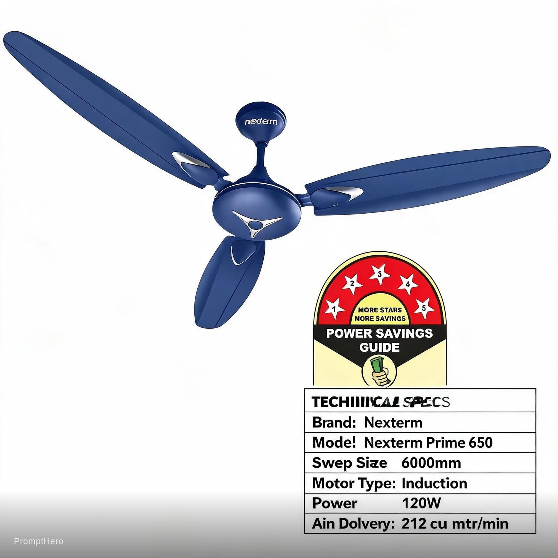 AI generated: 4.	Technical Specs (Table/Infographic): Fan ke sath ek clear table/infographic jisme iski specific t...