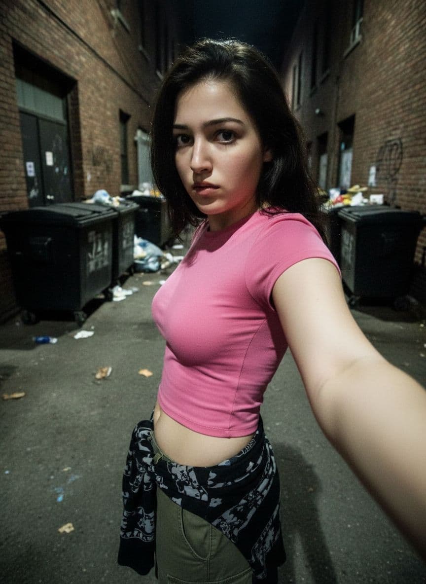 AI generated: A lo-fi 2010s iPhone selfie ofa casual girl, no clear subject or specific composition—just a casual,...