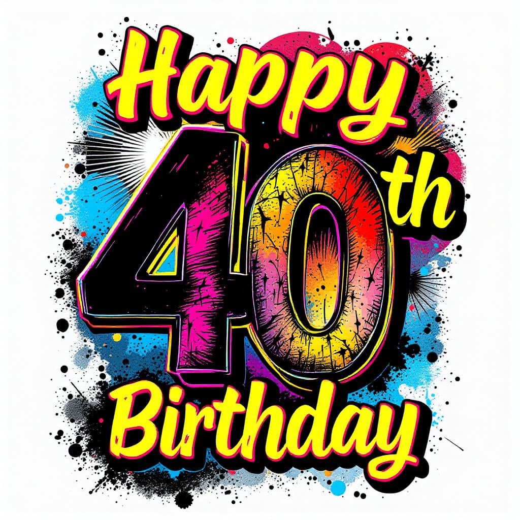 AI generated: text for tshirt to celebrate 40th birthday
