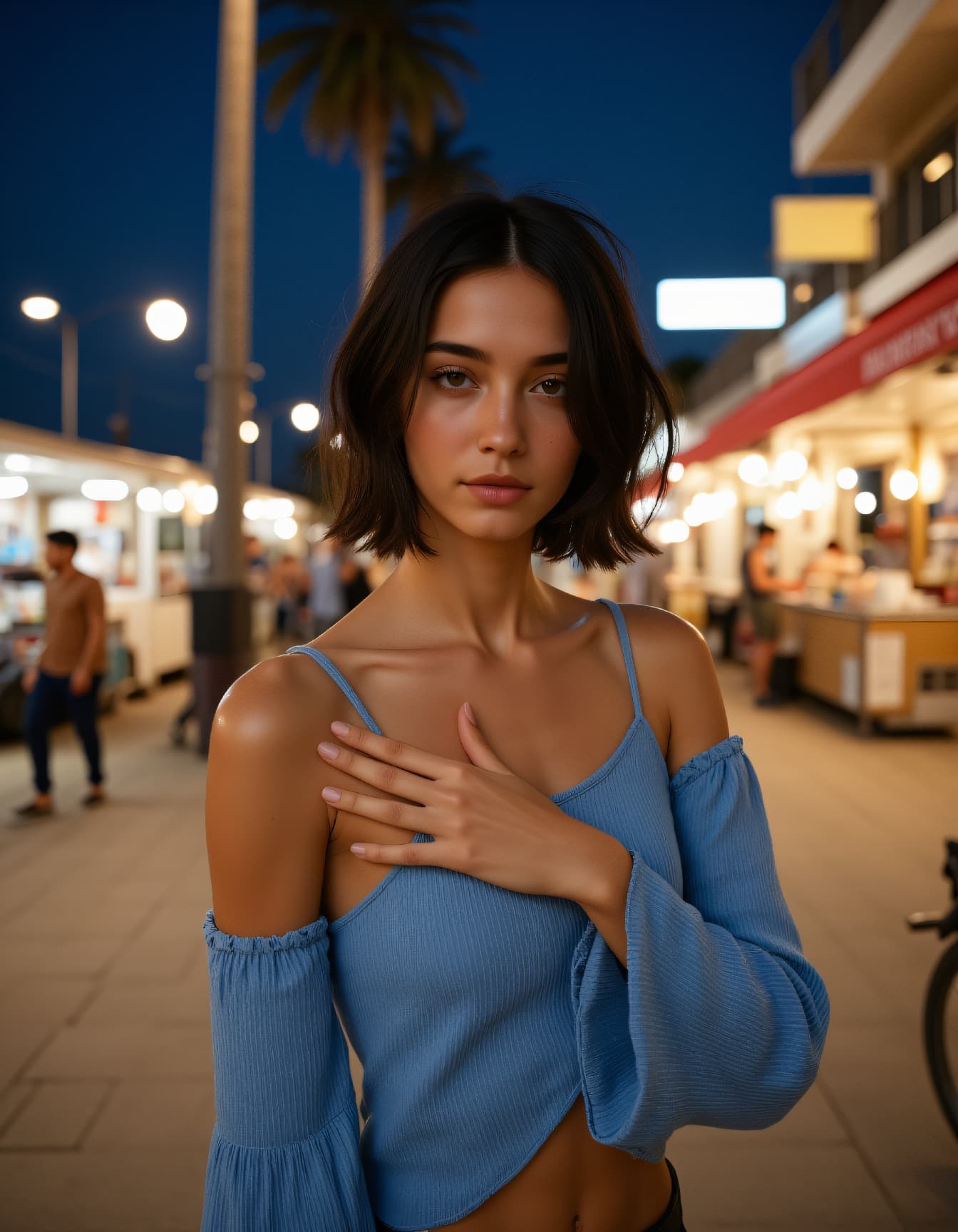 AI generated: ultra highres realistic (half body:1.5) Street photo of a 24-year-old Moldovan-Sami female chic entr...