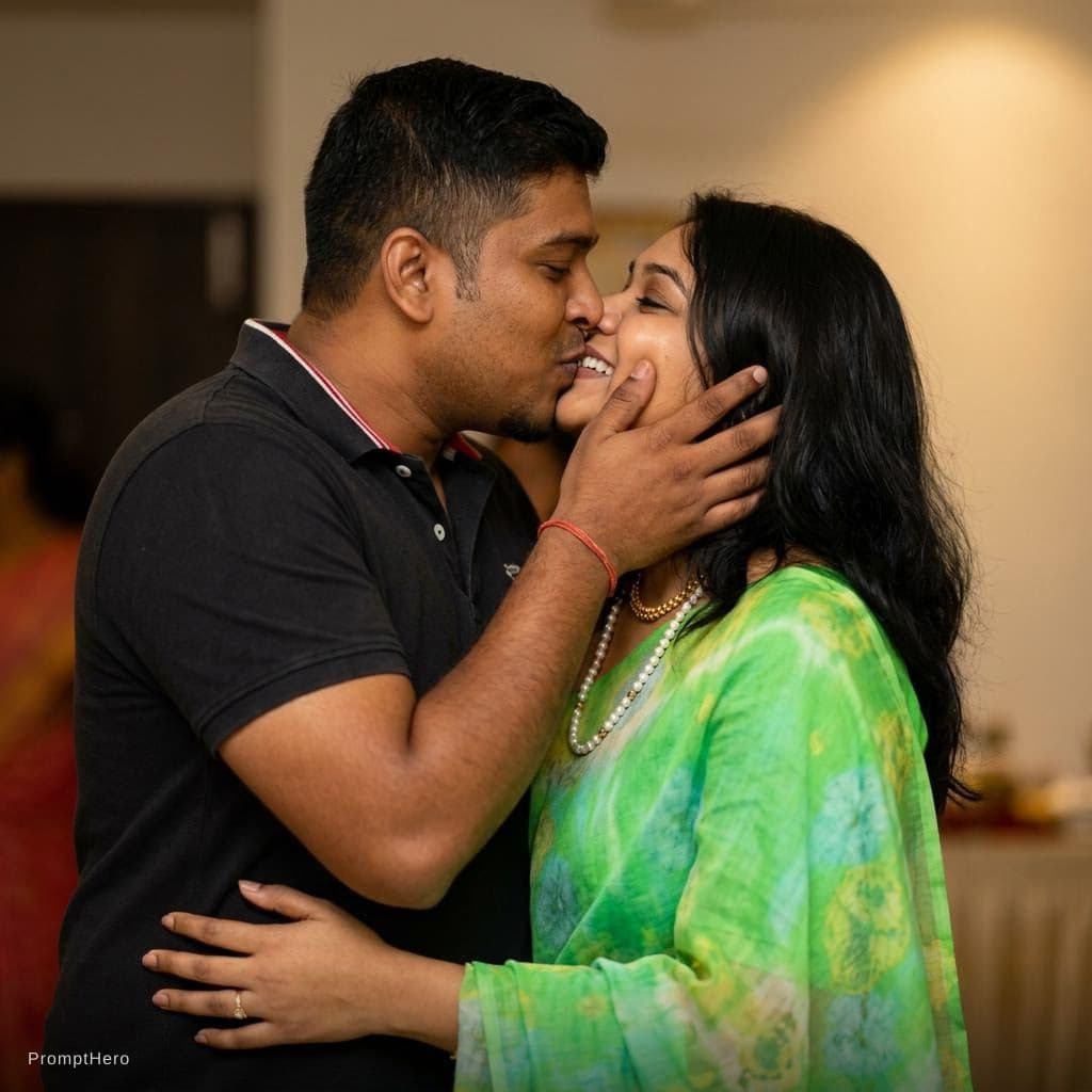 AI generated: Kissing hot of romantic couple 