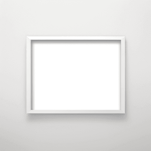 AI generated: Blank frame on white clean wall
